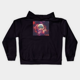 Spacial trip collage art Kids Hoodie